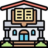 A building with a book on the front and a door vector
