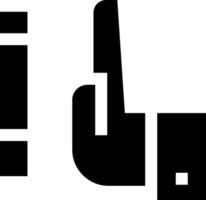 A black and white image of a hand holding a phone vector