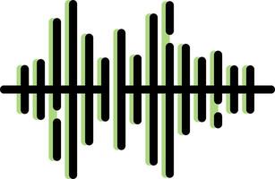 An audio wave with green lines vector