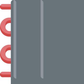 A gray notebook with red lines on it vector