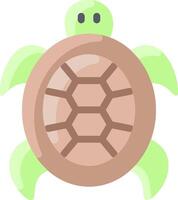 A turtle with a brown shell and green eyes vector