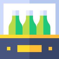 A flat icon of three bottles of beer vector