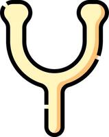 A yellow and white symbol of the letter u vector