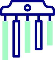 A blue and green icon of a clock vector