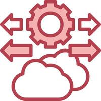 Cloud computing and data center infrastructure vector