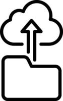Cloud storage icon with an arrow pointing up vector