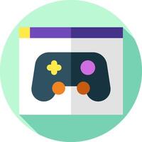 A flat icon of a game controller on a computer screen vector