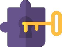 A key is in a puzzle piece vector
