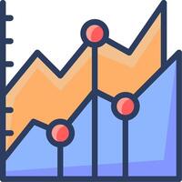 An icon of a graph chart with arrows vector