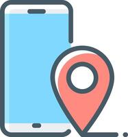 Mobile location icon vector