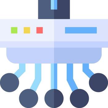 A computer with multiple buttons and a keyboard vector