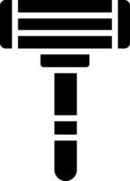 A black and white image of a hammer vector