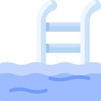 A ladder in the water with a blue background vector