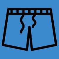 A blue and black outline of a pair of shorts vector