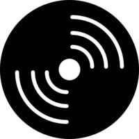 A black and white image of a circular disc with a wave pattern vector