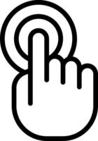 A black and white hand pointing to a button vector