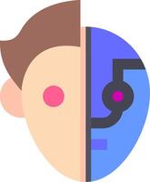 A man's face with a blue and pink face vector