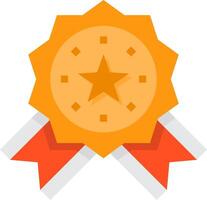 A yellow star with a red ribbon on top vector