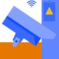 A security camera and a phone with wifi vector
