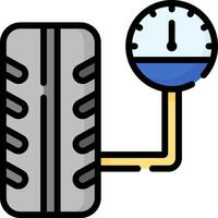 A tire and gauge icon on a white background vector