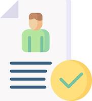 A resume with a check mark vector