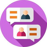 Two people are talking in a chat bubble vector