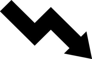 An arrow pointing down with a black arrow vector