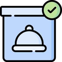 A box with a lid and a check mark on it vector