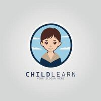 Child learn logo design template vector