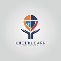 Child learn logo design vector