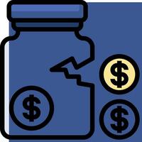 A jar with money and a dollar sign vector