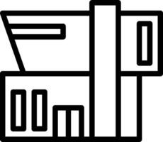 A black and white image of a building vector