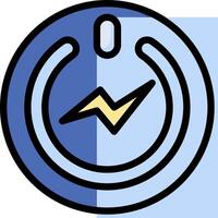 A blue and yellow button with a smiley face vector