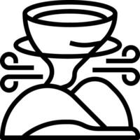 A black and white drawing of a cup with a spoon vector