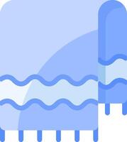 A blue towel with waves on it vector