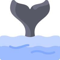 Whale tail fluke icon in flat style illustration vector