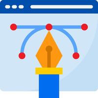 A pen and a computer screen with a dot on it vector