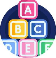 A colorful set of blocks with the letters abc vector