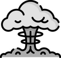 A cartoon mushroom cloud with a cloud in the middle vector