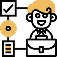 A man with a briefcase and a check box vector