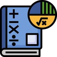 A book with a calculator and graph on it vector