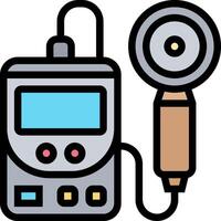 An electronic device with a microphone and a light vector