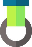 A green and blue ring with a black and gray circle vector