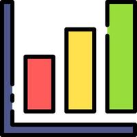 A bar chart icon with a colorful bar chart vector