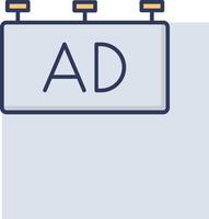 An ad sign with the word ad on it vector