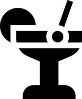 A black and white icon of a cocktail vector