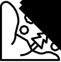 A black and white icon of a snowboarder vector