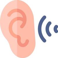 An ear with a sound wave coming out of it vector