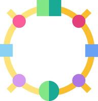 A circle with colorful shapes in it vector