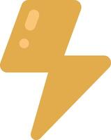 A yellow lightning bolt icon on a white background vector
